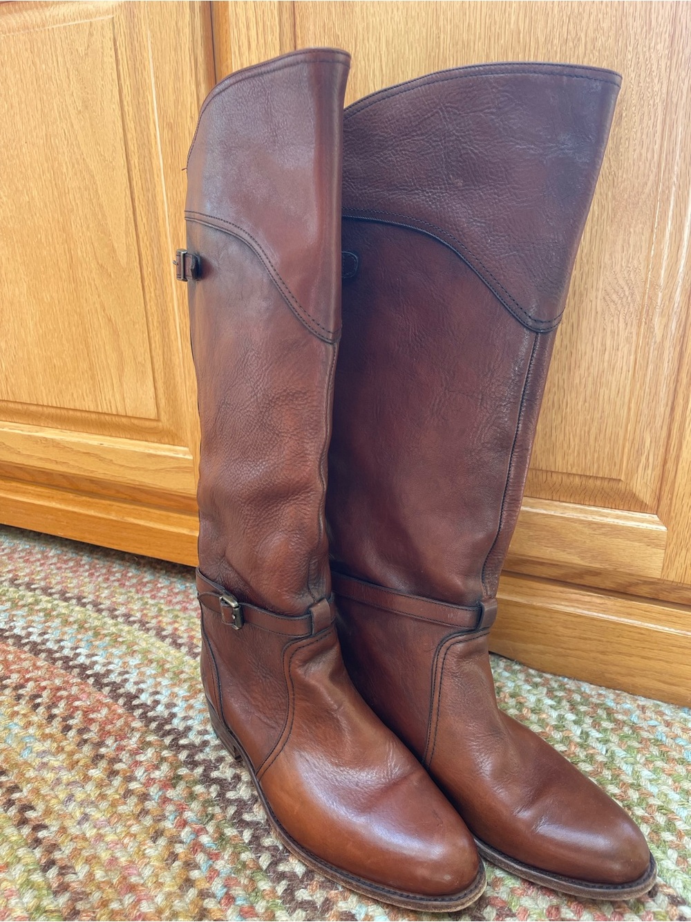 Frye Leather Knee-High Heeled Boots - Picture 2 of 16